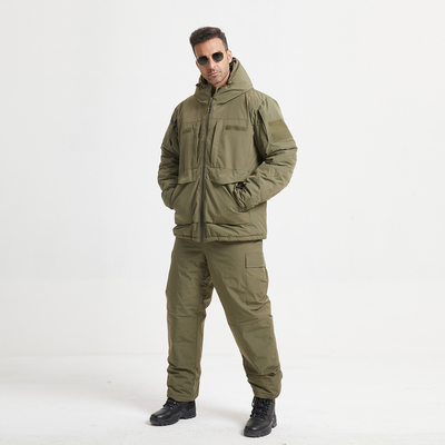 Winter Military Coat For Men And Women Regular Fit Green Zippered Long Sleeve Cotton Lined Jacket