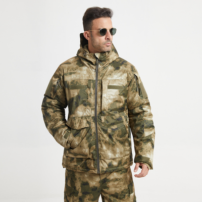 Camouflage Military Winter Coat Cotton Lined Stand Collar Jacket for Winter Occasions